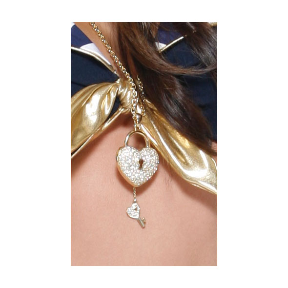 COLLAR HEART AND KEY GOLD